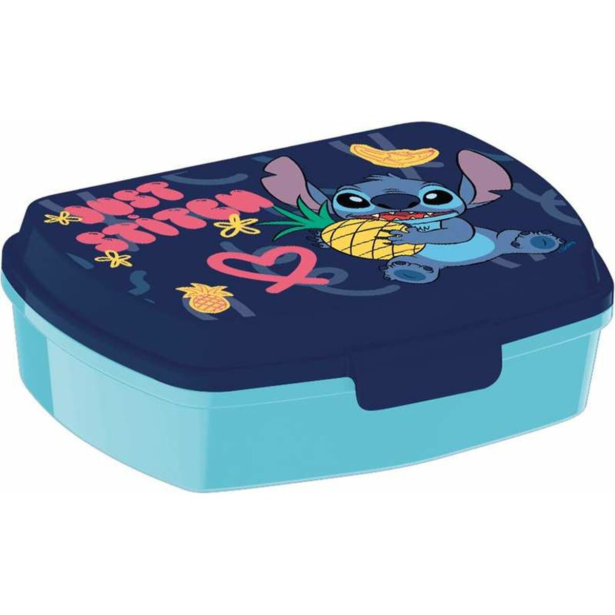 Brotdose für Sandwiches Stitch Sweet Blau Lila Polyester rechteckig 17 x 5,6 x 13,3 cm