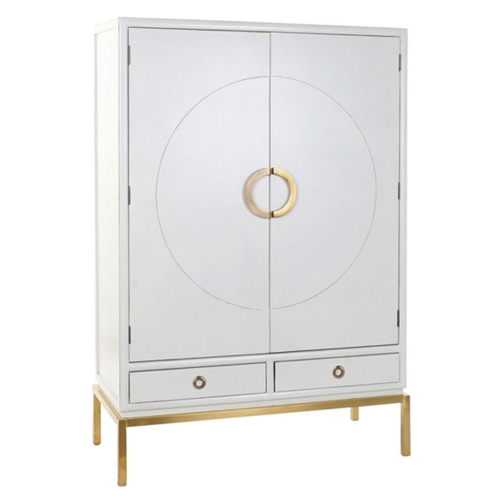 Schrank DKD Home Decor Weiß Gold Metall Pappel