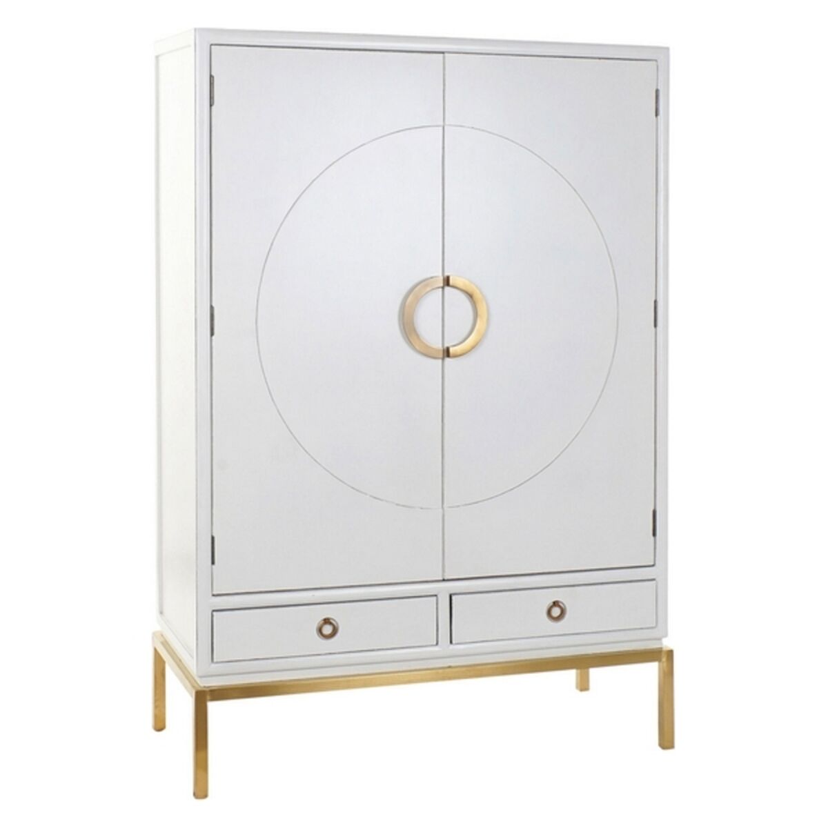 Schrank DKD Home Decor Weiß Gold Metall Pappel