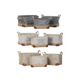 Mehrzweckkorb DKD Home Decor Beige Grau Hellbraun 40 x 30 x 24 cm Holz 3 Stücke (3 Stück)