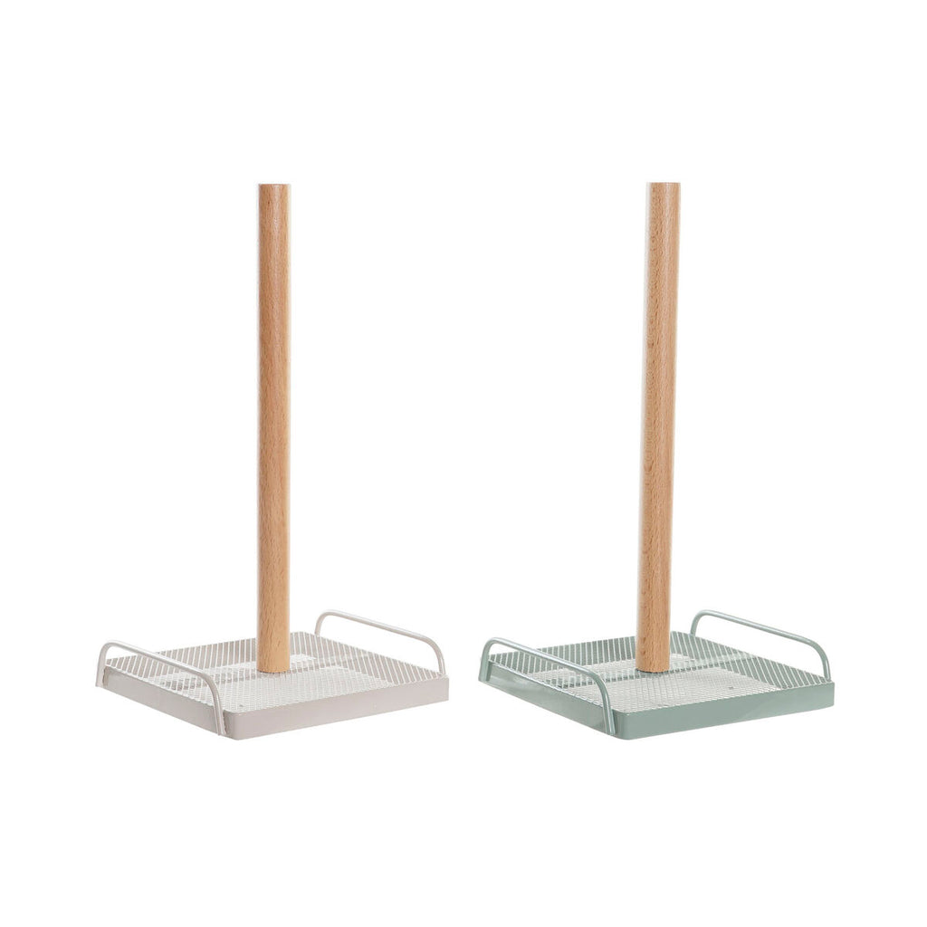 Küchenpapierrollenhalterung DKD Home Decor Beige Metall Minze Kiefer (16 x 15 x 29,5 cm) (2 Stück)