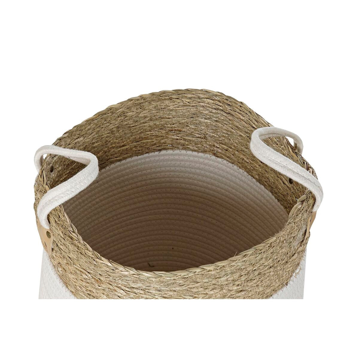 Korb-Set DKD Home Decor Weiß Braun Naturfaser 41 x 41 x 52,5 cm