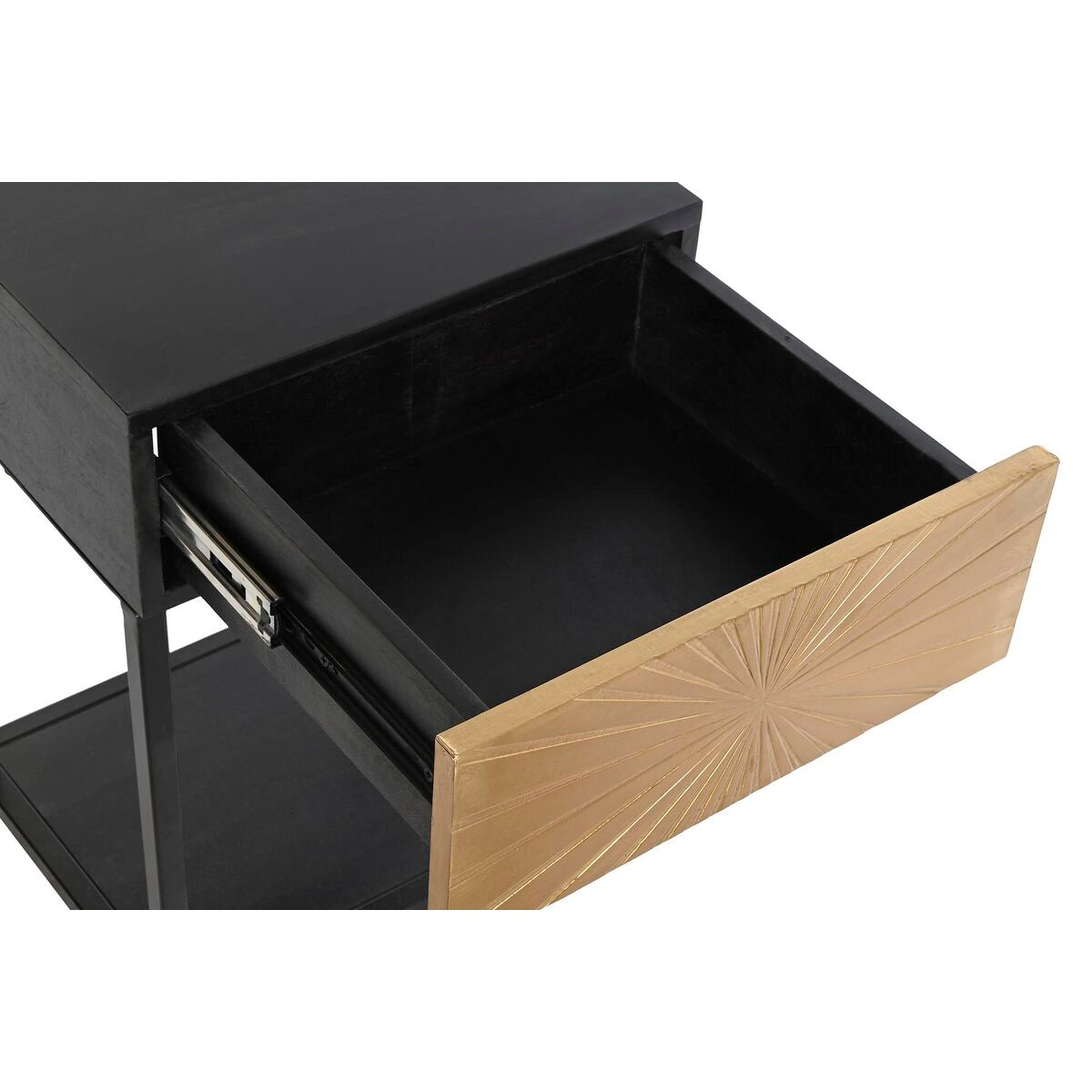 Nachttisch DKD Home Decor Gold 35 x 40 x 55 cm Schwarz Metall Holz