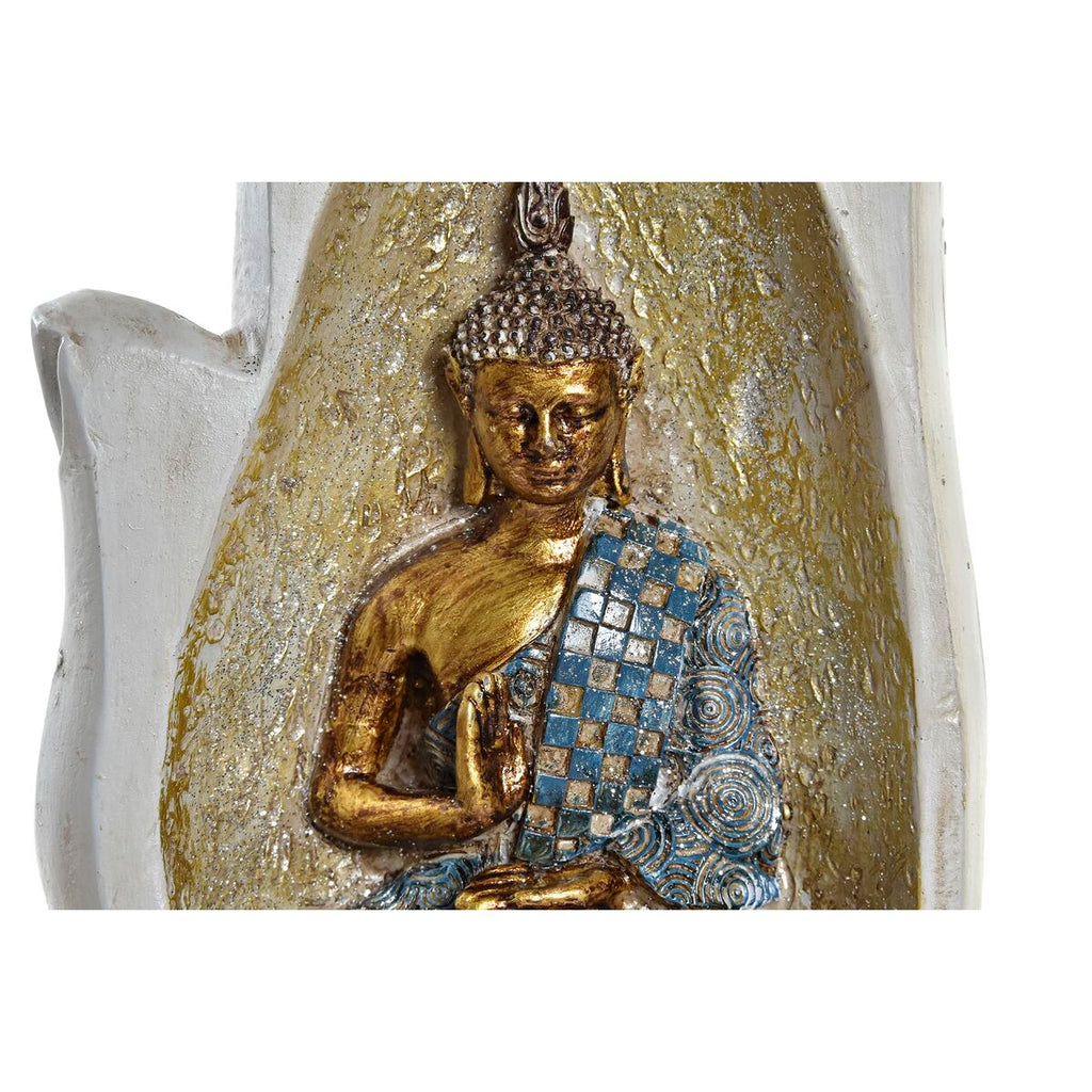 Deko-Figur DKD Home Decor Antiker Finish Grau Gold Buddha Harz Orientalisch (10 x 7,2 x 20,9 cm) (2 Stück)