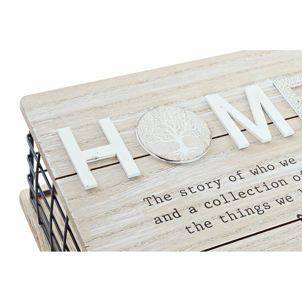 Dekorative Box DKD Home Decor Schwarz natürlich Metall Holz MDF