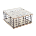 Dekorative Box DKD Home Decor Schwarz natürlich Metall Holz MDF