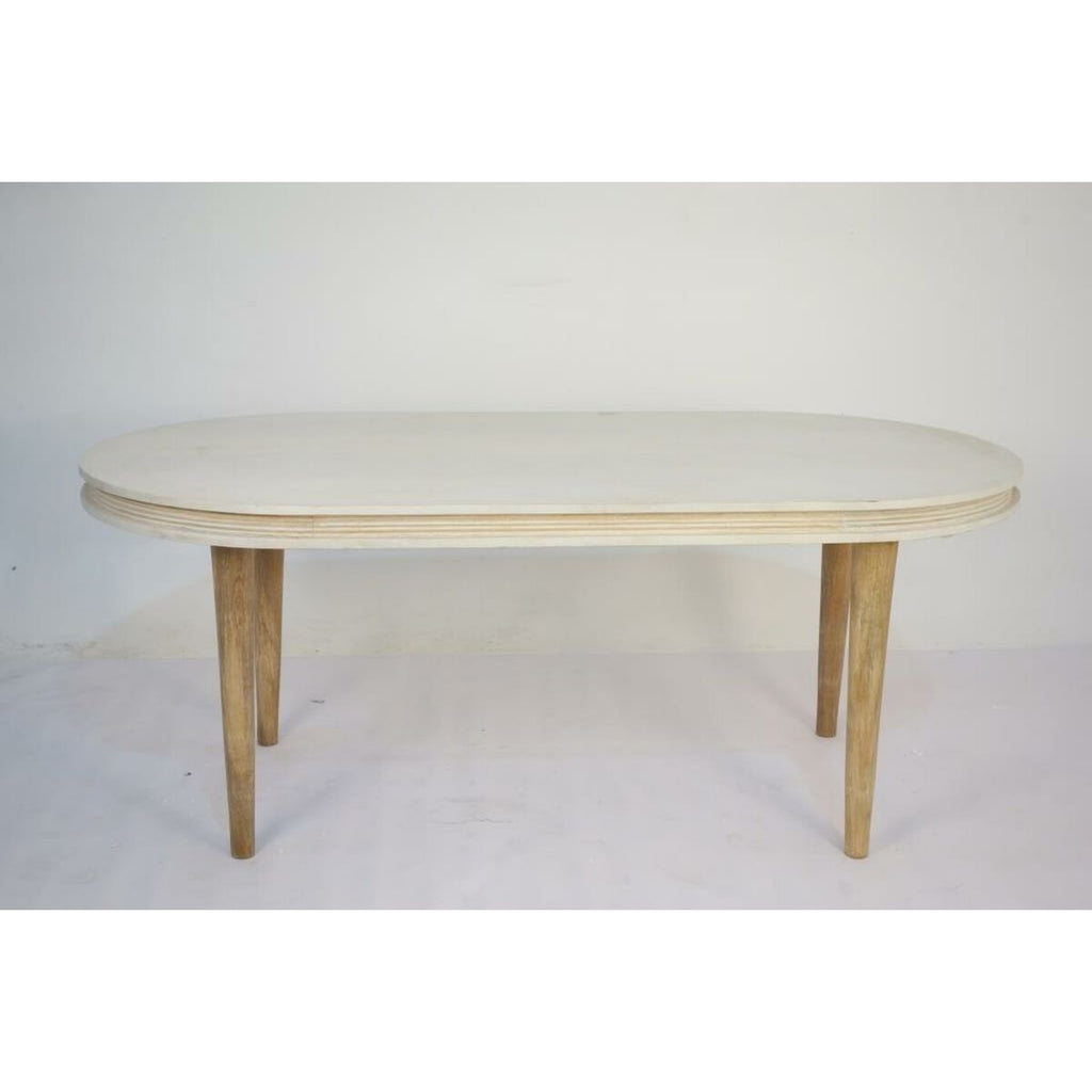 Esstisch DKD Home Decor Weiß Gold Messing Mango-Holz
