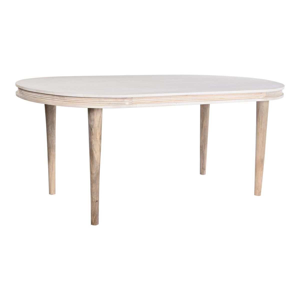 Esstisch DKD Home Decor Weiß Gold Messing Mango-Holz