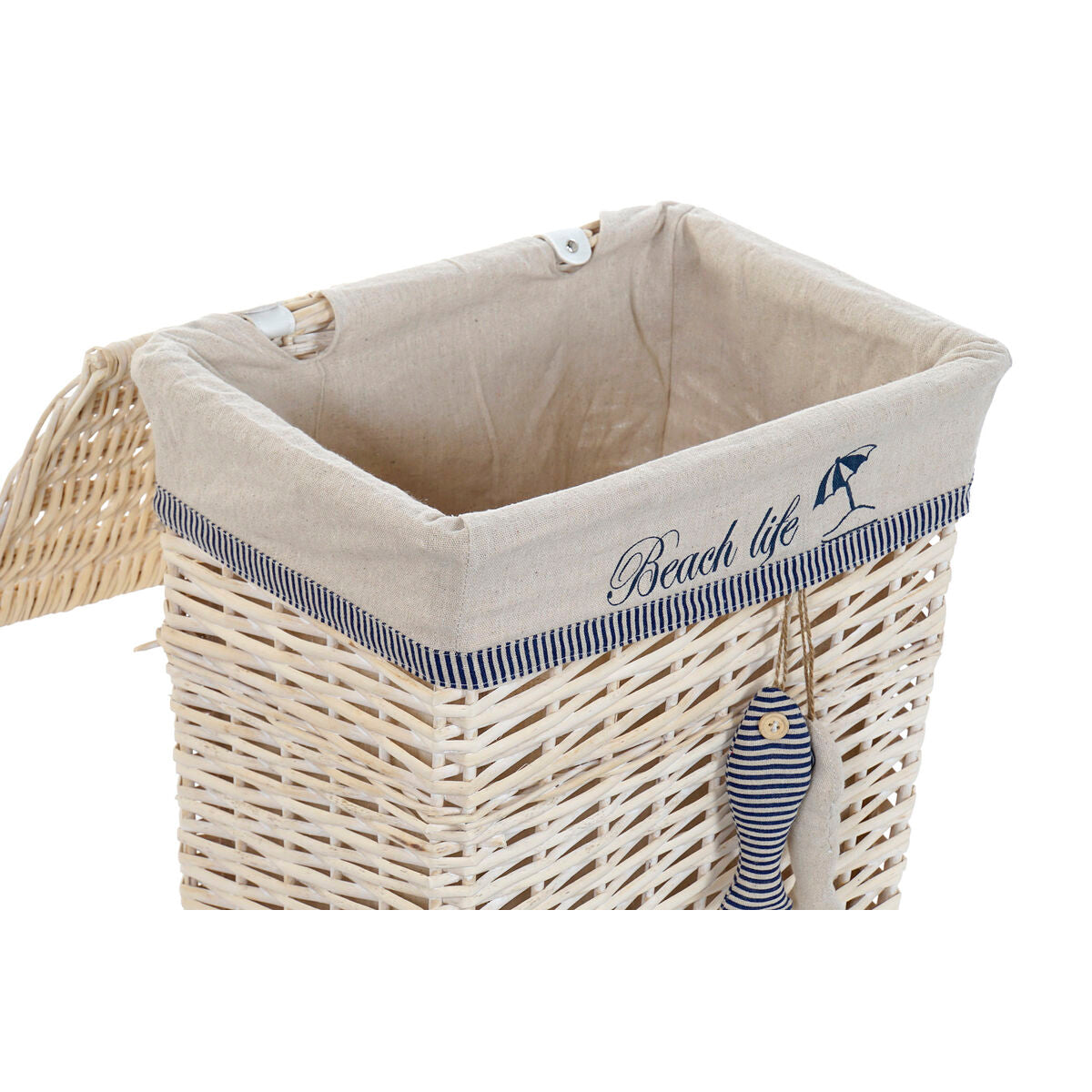Korb-Set DKD Home Decor Blau Beige Aluminium Spiralen Mediterraner 5 Stücke