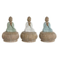 Deko-Figur Home ESPRIT Weiß grün türkis Orientalisch 11 x 11 x 15 cm (3 Stück)