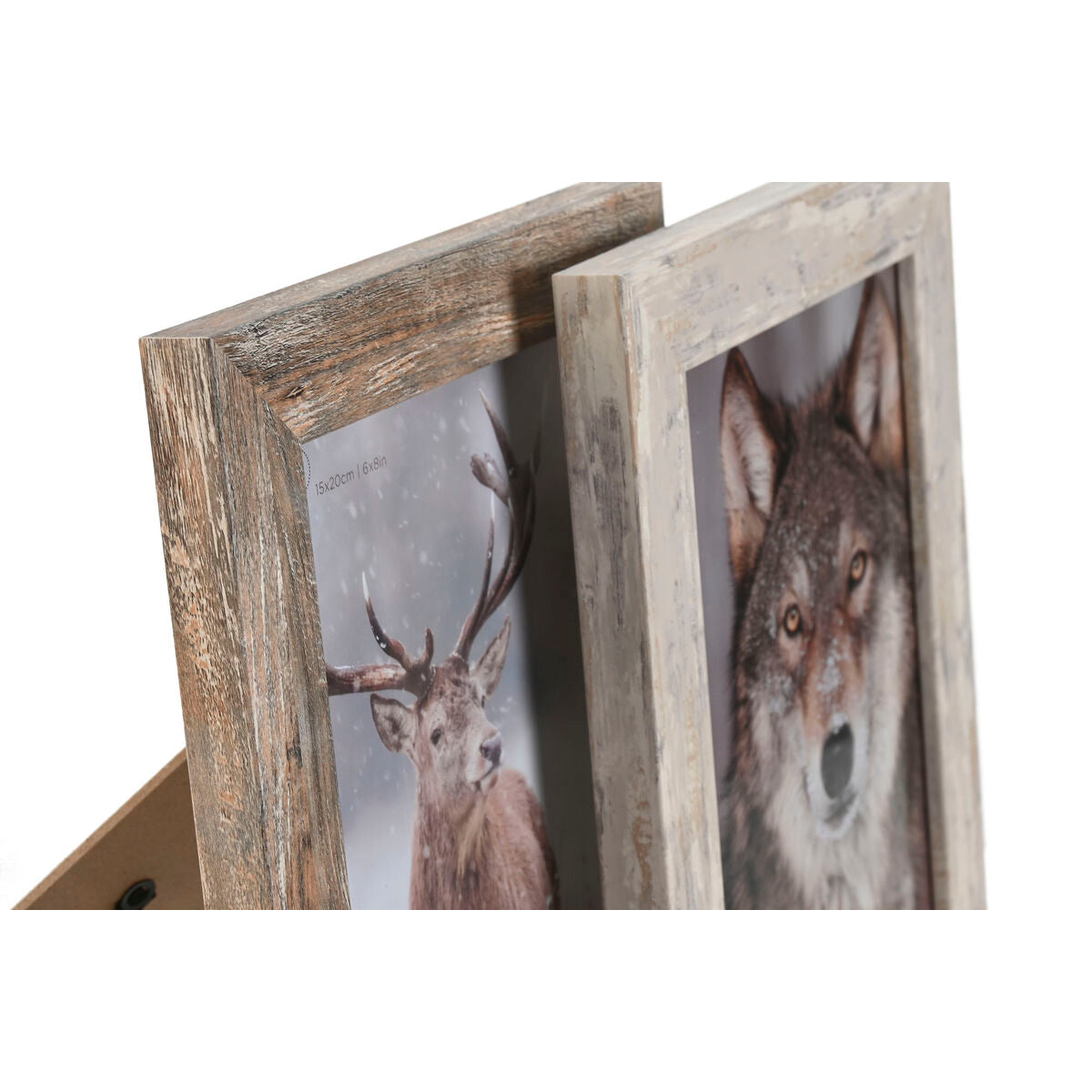 Fotorahmen Home ESPRIT Weiß natürlich Kristall polystyrol Skandinavisch 19,5 x 2 x 24,5 cm (2 Stück)