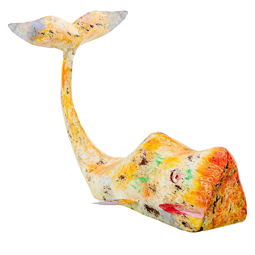 Deko-Figur Alexandra House Living Gelb Wal Eisen