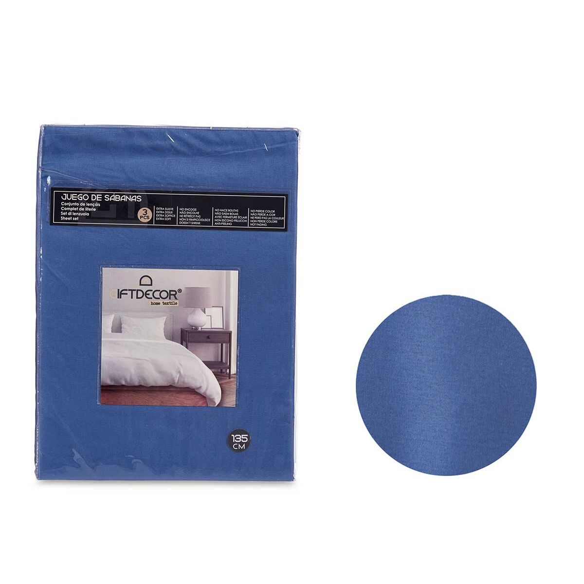 Bettwäsche-Set Gift Decor Blau Double size 3 Stücke