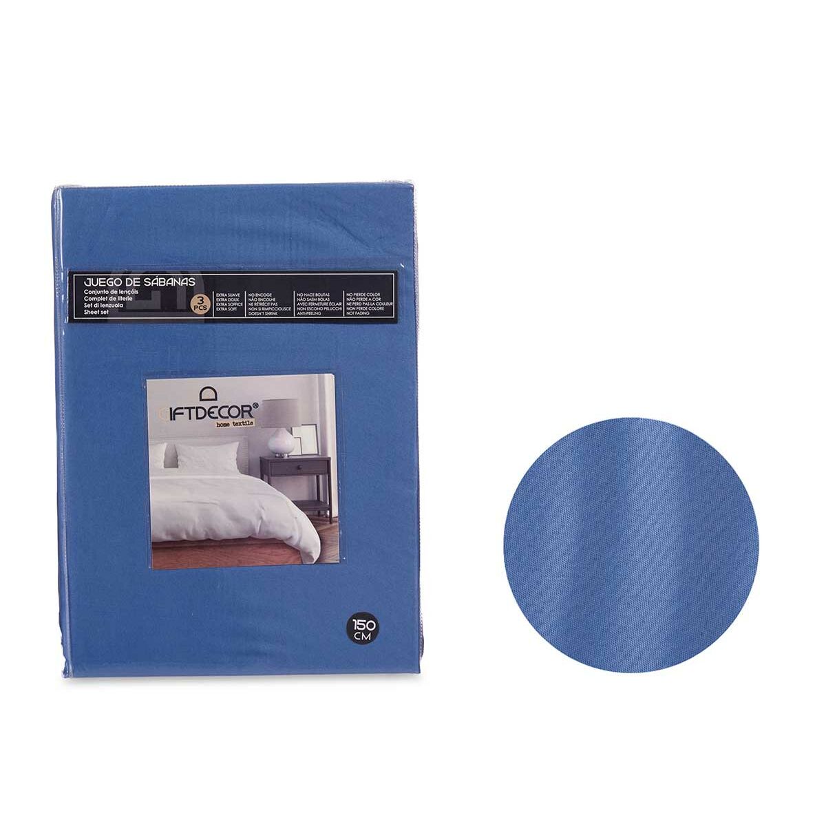 Bettwäsche-Set Gift Decor Blau Doppelmatratze 3 Stücke