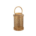 Laterne Romimex Braun Gold Holz Metall
