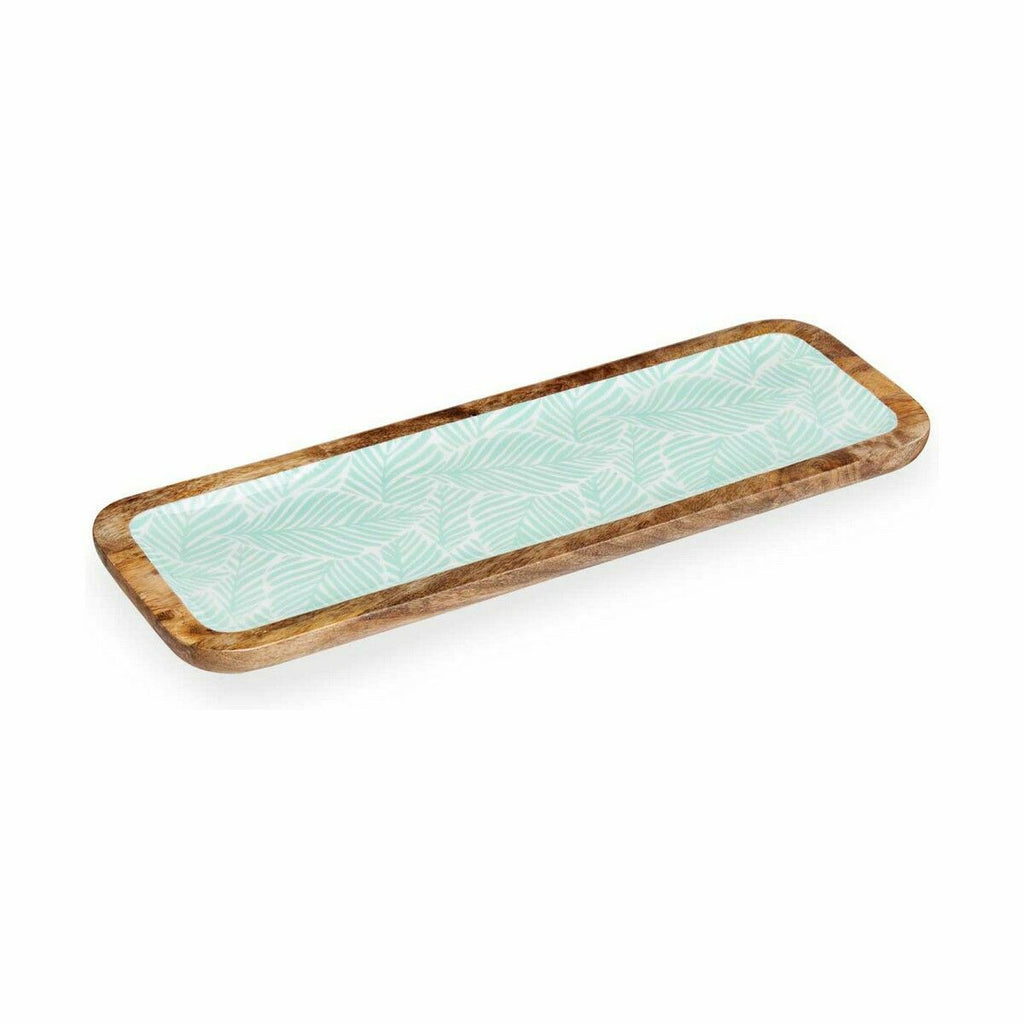 Tischdekoration Gift Decor Weiß Braun grün Polyester Harz Mango-Holz 45 x 15 cm 15,2 x 2,54 x 45,7 cm Pflanzenblatt (6 Stück)