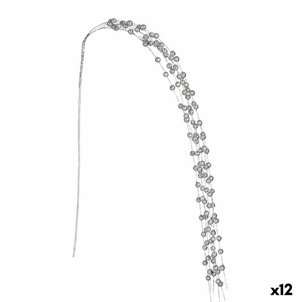 Zweig Krist+ Silberfarben Bälle 140 cm (12 Stück)