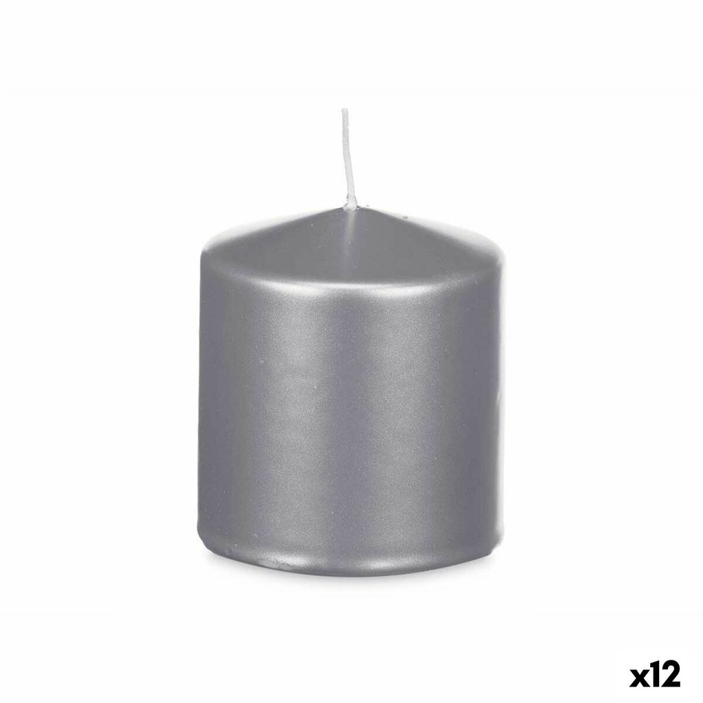 Kerze Acorde Silberfarben 9 x 10 x 9 cm (12 Stück)