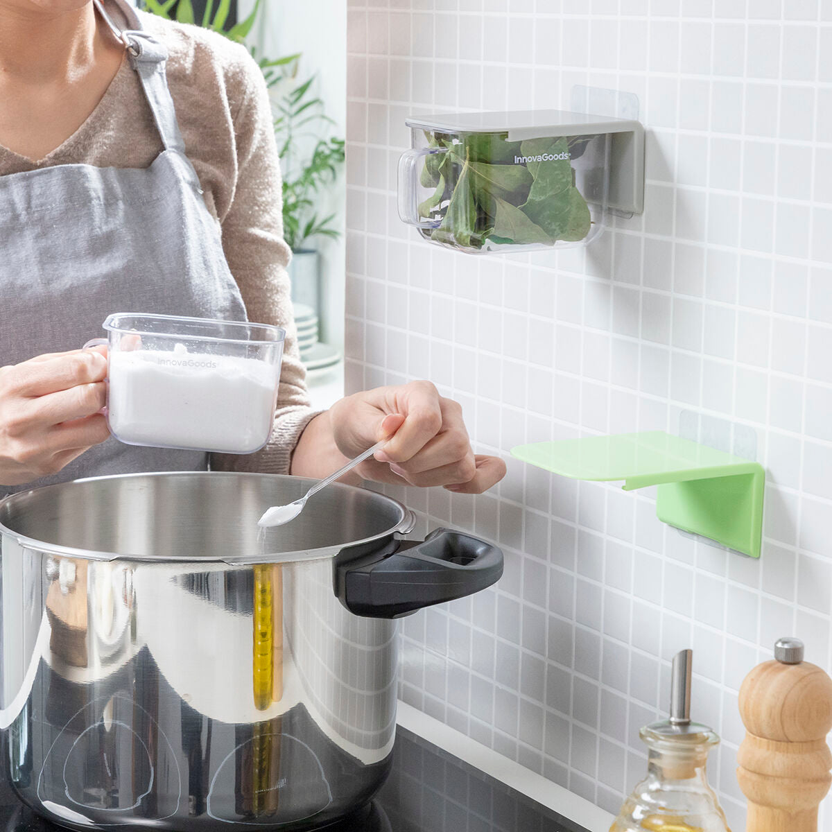 Abnehmbare selbstklebende Kochbehältnisse Handstore InnovaGoods 2 Stück